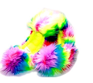 White and Hot Pink Crazy Fur Soakers  CF02PW 