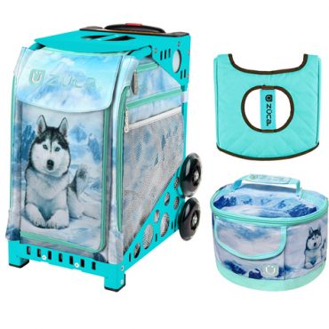 Turquoise Husky with Husky Lunchbox and Turquoise  Seat Cover Zuca Sport Bag 